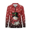 thumbnail image 4 of Yuyamidu Snowman Women's Golf Shirts Red Christmas 1/4 Zip Long Sleeve Collared Tennis Golf Shirts Athletic Shirts Tennis Top Size 2XL, 4 of 8