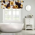 thumbnail image 5 of Cowhide Sunflower Valance, White Brown Black Cowhide Vintage Farm Sunflower Print Rod Pocket Blackout Short Window Curtains for Kitchen Living Room Bedroom, 54x18in, 5 of 5