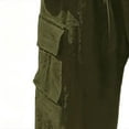 thumbnail image 4 of qelini Baggy Pants Men Elastic Waist Big and Tall Loose with Pockets Long Pants Straight Leg Solid Color Cloths, 4 of 5
