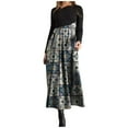 thumbnail image 2 of Leesechin Womens Dresses Summer Slim Long-Sleeved Long Bohemian Printed Dress, Fall Dresses for, 2 of 4