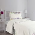 thumbnail image 3 of Ambesonne Garden Quilted Bedspread Set 2 Pcs, Classic Petals Pastel, Twin Size, Purple Pale Green, 3 of 5