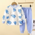 thumbnail image 2 of CAUYDY Baby Boys Clothes Newborn Layette Pajamas for Boy Fall Winter Long Sleeve T-Shirt and Pants 2Pcs Set Preemie Sleepers Infant Pjs 0 3 6 9 12 Months Sizes 6-12 Months,Light Blue, 2 of 4