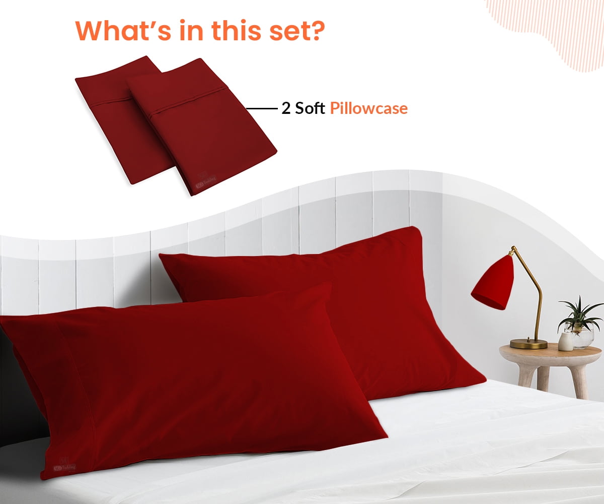 SGI King Size Pillow Case Cotton 1000 TC Pillow Cover Burgundy Solid