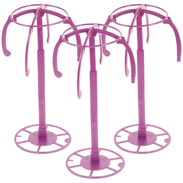 MasteelfCA 3Pcs Multi-purpose Wig Stand Holder Collapsible Wig Hat Headpiece Display Rack