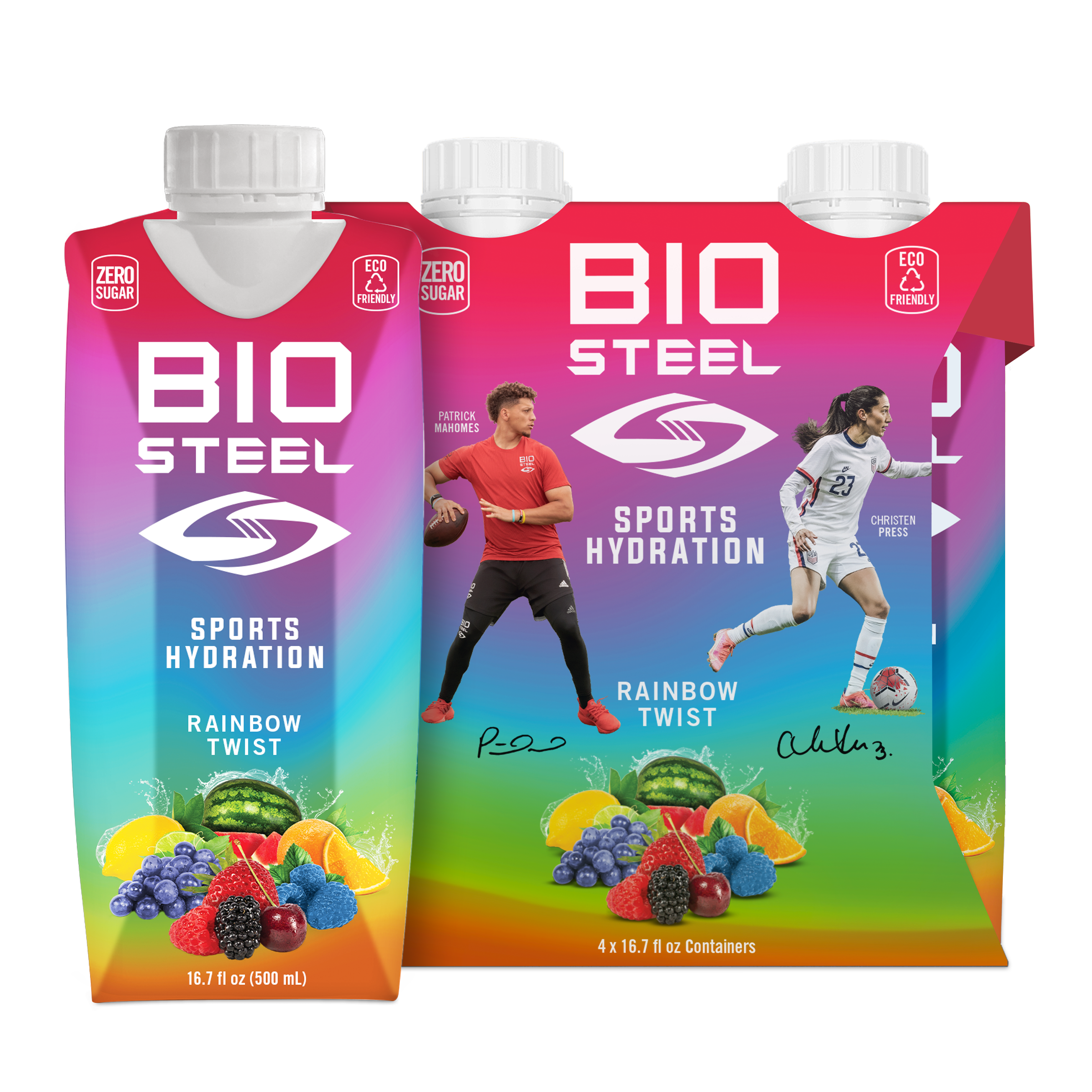 SPORTS DRINK / BIOSTEEL RAINBOW TWIST - 4 PACK - CLEAN, HEALTHY, HYDRATION