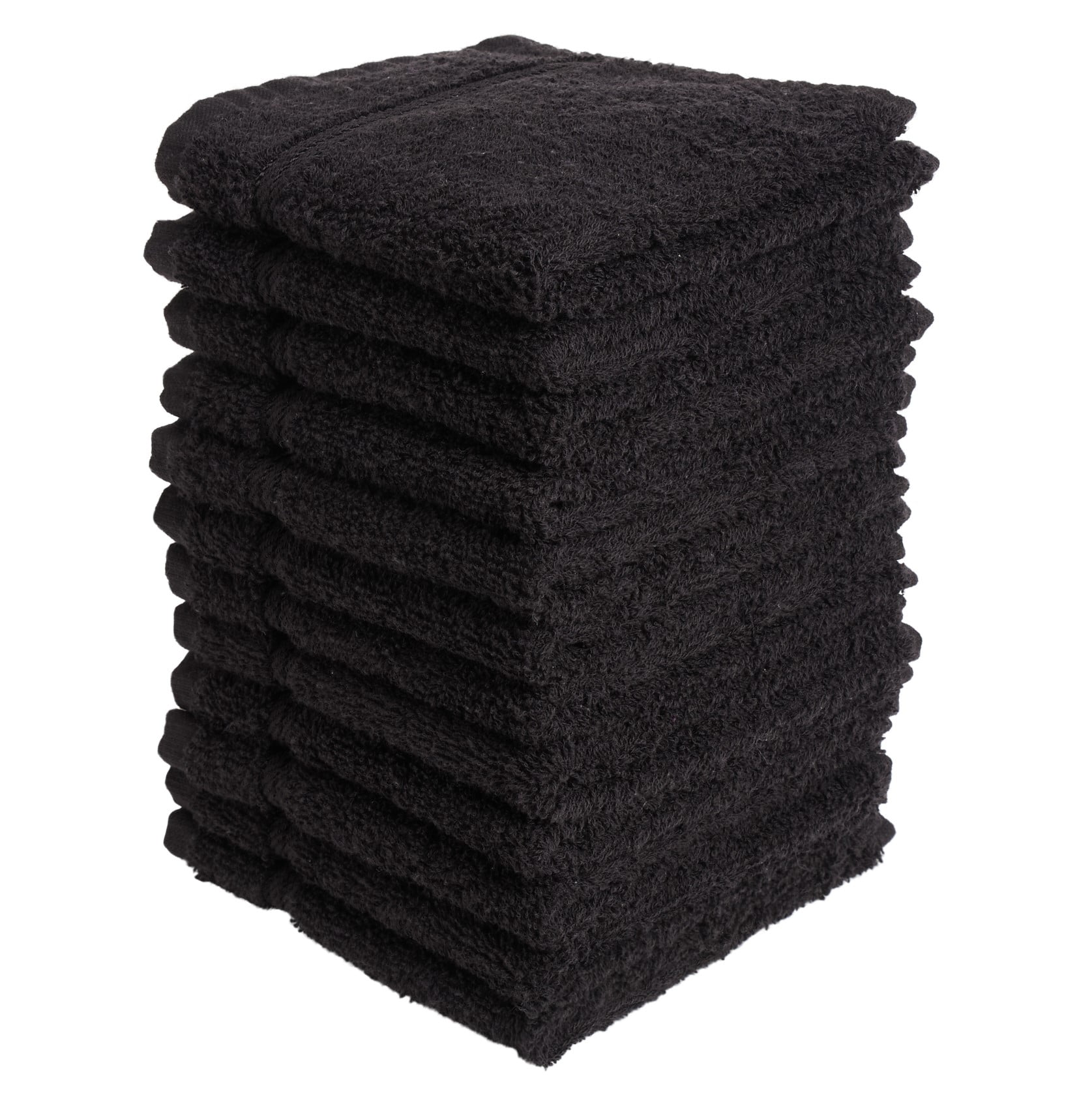 Living Fashions Washcloths 12 Pack Size 12" x 12" (Black) Walmart