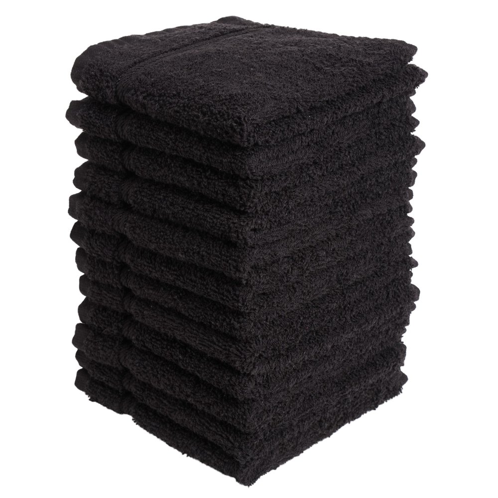 Living Fashions Washcloths 12 Pack Size 12" x 12" (Black) Walmart