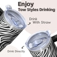 thumbnail image 4 of Insulated 20oz Stainless Steel Tumbler with Handle, Geometric Design Double Wall Coffee Travel Mug with Straw Leak Proof, 4 of 5