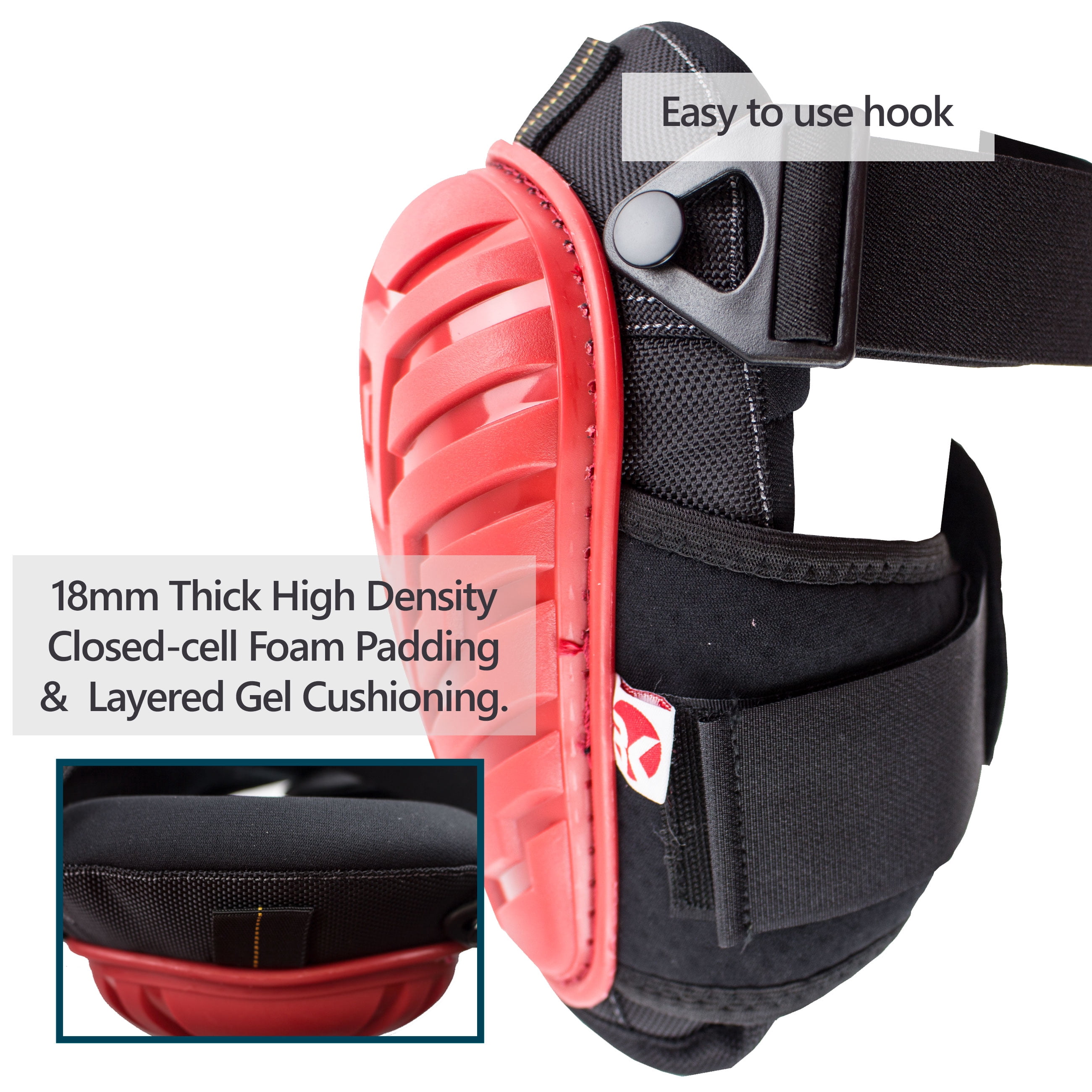 RK Safety RK-KP11 Red Gel Knee Pads
