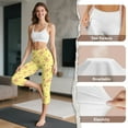 thumbnail image 7 of SCRAWLGOD Capybara Cherry Star Yellow Capri Yoga Pants for Women with Pockets Tummy Control Capri Yoga Pants Leggings Non See Through High Waisted Legging for Workout Cycling, XS, 7 of 7