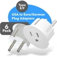 2pcs Pack 6 European Travel Plug Adapter USA, Canada, Mexico to