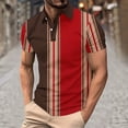 thumbnail image 1 of Blusa y camisa de manga corta con cuello vuelto para hombre, blusa de manga larga con solapa y botones estampados, blusa de poliéster para hombre, 1 of 5