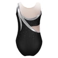 thumbnail image 3 of Aislor Kids Girls Shiny Rhinestone Dance Ballet Gymnastic Leotard Ice Skating Bodysuit Jumpsuit A Black 14, 3 of 7