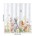 thumbnail image 3 of Lilixerw Easter Cute Rabbit Shower Curtain with 12 Hooks,Spring Shower Curtain,Easter Bunny in Floral Scene Flowers with Butterflies,Cloth Fabric Bathroom Decor,47.24x70.87 in,Multicolor, 3 of 6