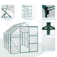 thumbnail image 4 of Tappio 10'x6.5' Outdoor Walk-in Greenhouse, Large Plant Gardening Canopy Green House with Aluminum Frame, Lockable Door, Vents, Green, 4 of 9