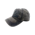thumbnail image 2 of Empire Cove Womens Distressed Washed Ponytail Caps Hats Vintage Relaxed Fit Black, 2 of 6