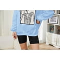 thumbnail image 6 of Meladyan Halloween Skull Graphic Print Fleece Oversized Sweatshirt Crewneck Long Sleeve Drop Shoulder Pullover, 6 of 10