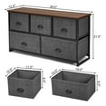 thumbnail image 2 of Gymax Commode à 5 Tiroirs Unité de Rangement Table d'Appoint Présentoir Organisateur Dortoir Bois Noir, 2 of 10