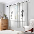 thumbnail image 2 of Yayeee Window Curtains Light Filtering 63"x42" Grommet Panel Pair Home Living Room Decor, Black Cute Cat, 2 of 7