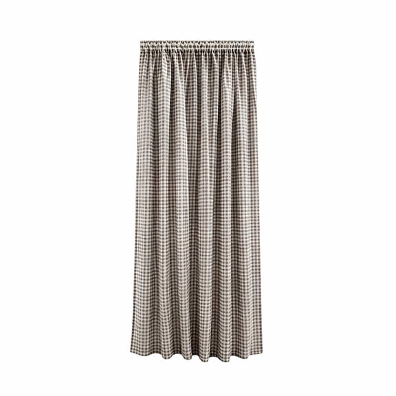 Orangide Brown Plaid Curtains, Semi Blackout Window Drapes for Bedroom Living Room - Soft Minimalist Panels, Home Window Treatments