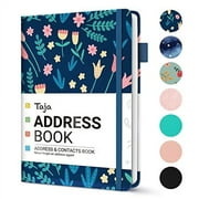 Taja Address Book with Alphabetical Tabs,Hardcover Address Book Large Print for Record Contacts, Small Address Book to Store All Your Important Informations In One Place - Spring Flowers