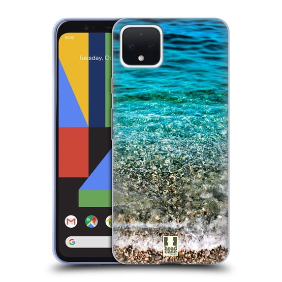 Head Case Designs Beautiful Beaches Transparent Seawaves Soft Gel Case Compatible with Google Pixel 4