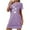 Purple, variant on Wancir Women's Plus Size Sleepshirt Short Sleeve Round Neck with Chest Print for Nightwear