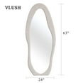 thumbnail image 4 of VLUSH Irregular Full Length Mirror, Floor Mirror Hanging & Leaning, 63"x24" Wavy Wall Mirror (White), 4 of 7
