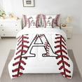 thumbnail image 2 of Homewish Initial A Letter Twin Bedding Sets 7-Piece for Teen, Baseball Sports Lover Bedding Comforter Set, Cartoon Ball Print Reversible Sheet Sets, Luxury Bedroom Decor, 2 of 7