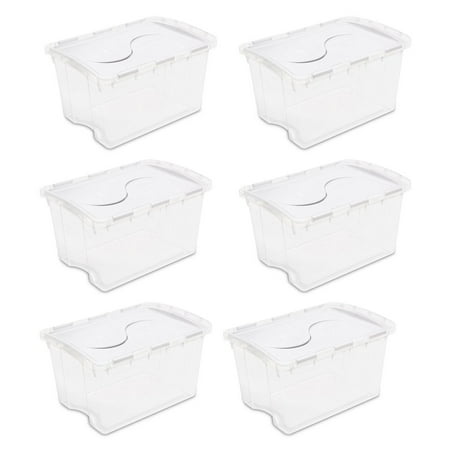 C-8/9 Box - Sterilite 19148006 48 Quart Clear Hinged Plastic Storage Container (6 Pack)
