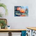 thumbnail image 5 of Water Lily Flower Canvas Wall Art, Abstract Oil Painting Style Lotus Print, Floral Botanical Artwork for Living Room Bedroom Bathroom Decor, Ready to Hang, 5 of 6