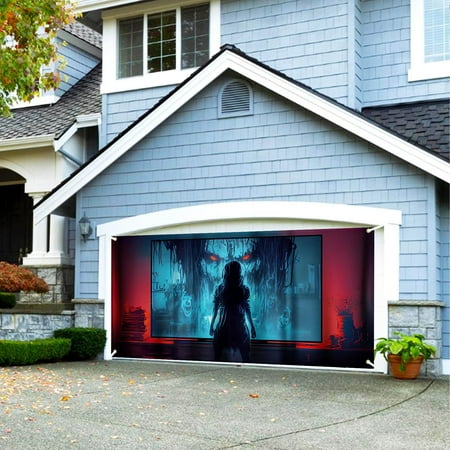 

Garage : Themed Banner With Haunting Graphics For Car Enthusiasts & Garage Makeovers Easy Setup Durable Fabric