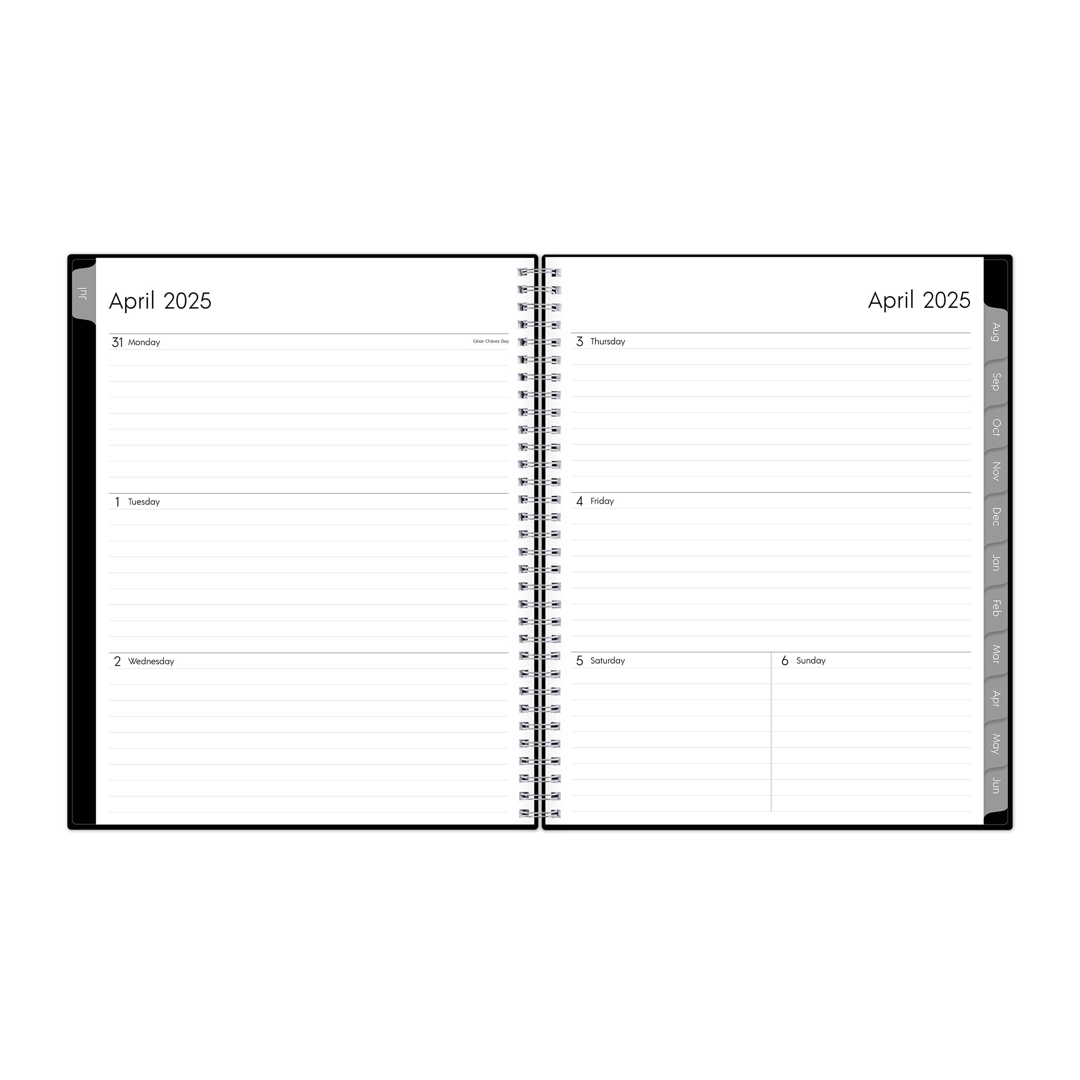 Blue Sky Monthly Weekly Large Planner, 8.5" x 11" Black 15-Month (April 2025 - June 2026)