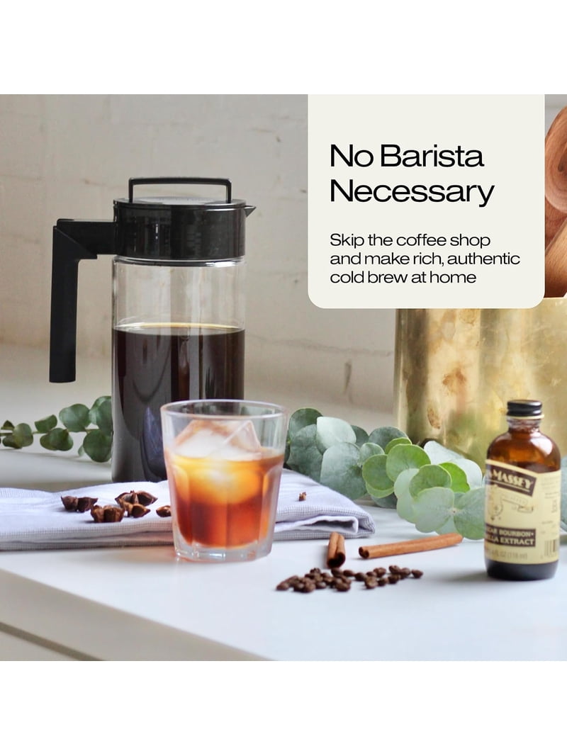 Takeya, Cold Brew Coffee Maker, 2 Quart, Airtight Black Lid