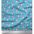 thumbnail image 1 of Soimoi Blue Heavy Canvas Fabric Bottle & Wine Glass Bar Print Fabric by Yard 58 Inch Wide, 1 of 3