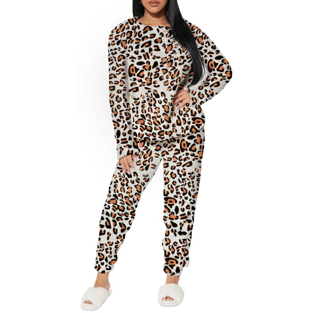 Conjunto de Pijama para Mujer Shendy Vendy Manga Larga Cuello Redondo con Estampado Transpirable