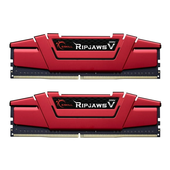 G.SKILL Ripjaws Série V (intel xmp) ddr4 ram 16 Go (2x8GB) 3200MT/s Cl16-18-38 1.35V Mémoire d'Ordinateur de Bureau UDIMM - Rouge (F4-3200C16D-16GVRB)