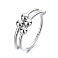 thumbnail image 1 of Anillos giratorios de cuentas para mujer, anillo giratorio de una sola bobina, anillo antiestrés (plata), 1 of 3
