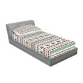 thumbnail image 2 of Ambesonne Tribal Fitted Sheet & Pillow Sham Set, Native Art, Twinxl, Night Blue Sea Green, 2 of 2