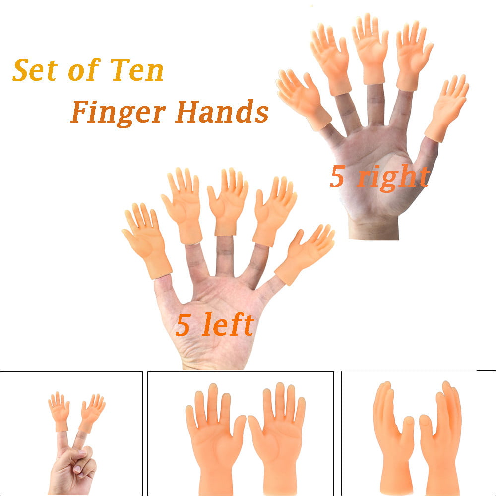 Finger Hands Puppets Tiny Hand Set Of Ten Bulk For Kids Adults Puppet Plastic
