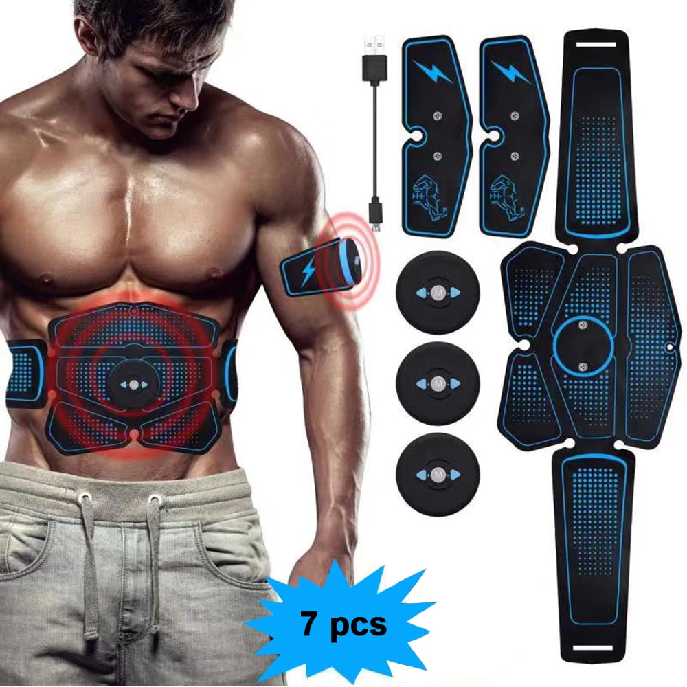 Electronic Abdominal Fitness Toning Belt Abs Trainer Fitness Training Gear USB Rechargeable Abdominal Muscle Stimulator with LCD Display Muscle Toner for Men & Women Muscle Stimulator Toner Workout 
