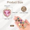 thumbnail image 2 of Uxcell 20 Pcs Rhinestone Corazón Encanto Cristal Corazones Pendientes DIY, Rosa, 2 of 7