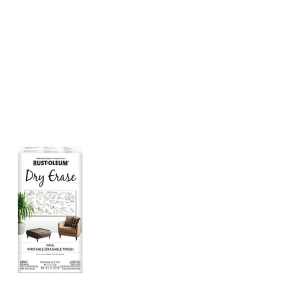 1PK Rust-Oleum Specialty QT White Dry Erase Brush On Paint — Interior & Exterior Use, Professional Finish