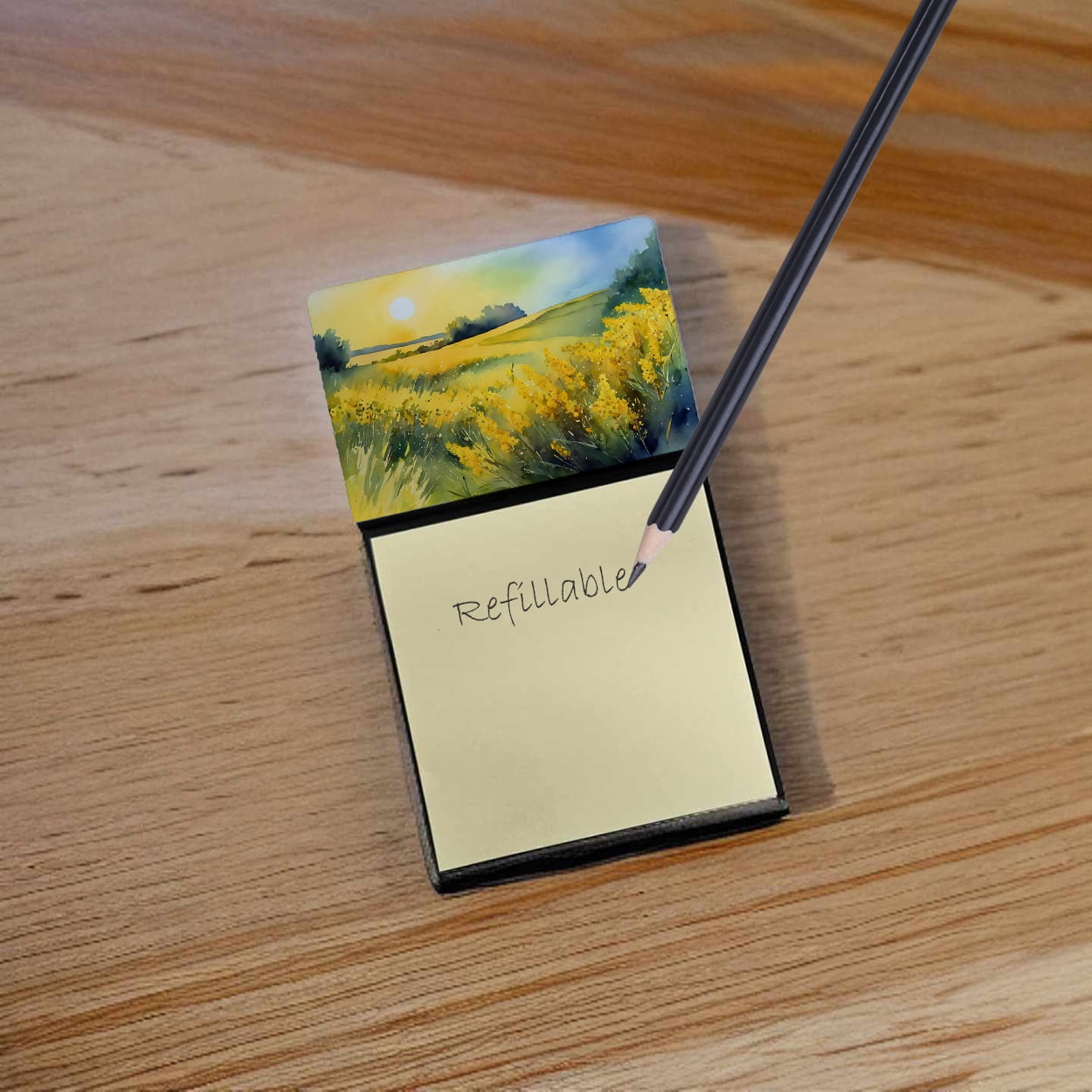 Nebraska Goldenrod in Watercolor Sticky Note Holder 3.25 in x 5.25 in