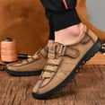 thumbnail image 5 of Mens Casual Leather Shoes Fashion Sneakers Lightweight Non-slip Loafers Outdoor Breathable Hiking Shoes Yellow 11 US, 5 of 7