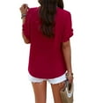 thumbnail image 3 of Baiways Womens Summer Tops and Blouses Casual V Neck Short Sleeve Business Casual Work Shirts, 3 of 6