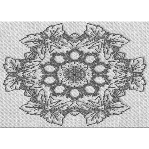 Ahgly Company Indoor Rectangle Patterned Platinum Gray Area Rugs, 7' x 10'