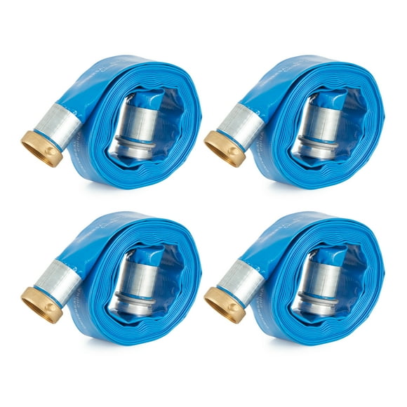Apache 98138040 2 Inch Diameter 25 Foot 70 PSI PVC Lay Flat Hose, (4 Pack)