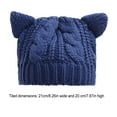 thumbnail image 3 of Knitted Hat Cold-Proof Climbing Assorted Women Girls Bright Colors Thick Comfortable Cable Caps Long-time Service Breathable Durability Navy, 3 of 6