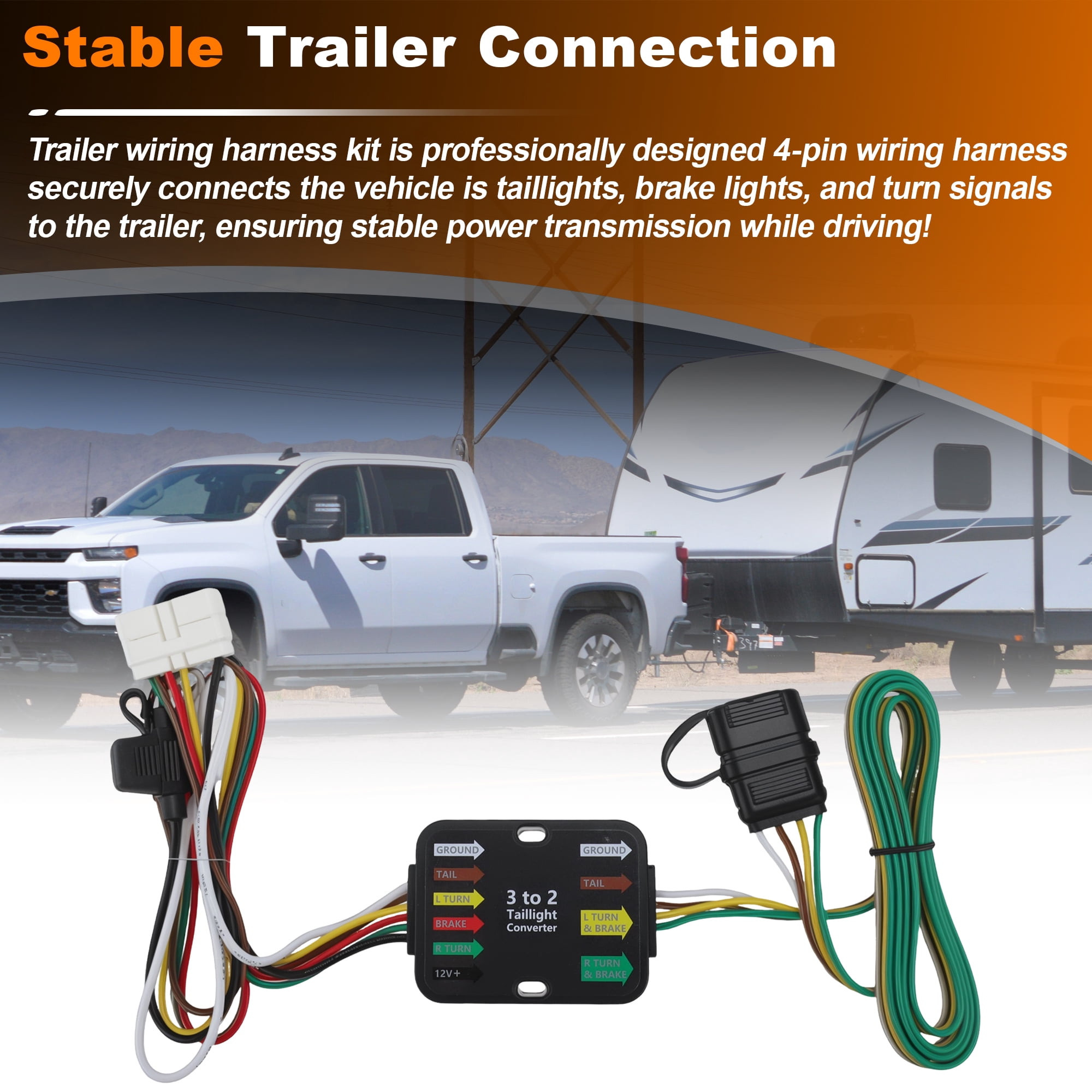 Unique Bargains 4-Way Flat Trailer Wiring Harness Kit for Acura MDX 2007-2013